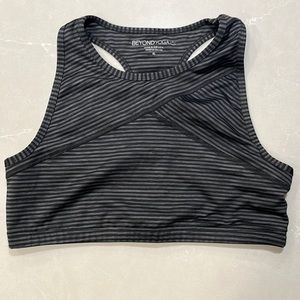 Beyond Yoga Striped High-Neck Racerback Bra *like new*